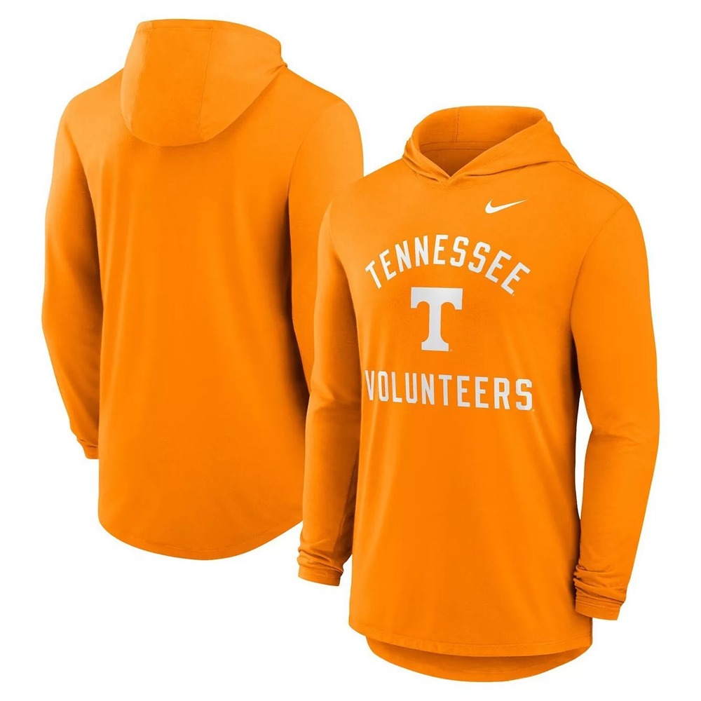Nike Tennessee Volunteers Mens Orange Hooded Long Sleeve T-Shirt Large 01N8-87F